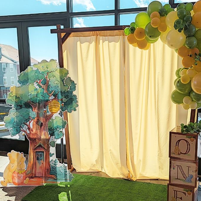 Winnie The Pooh inspired first Birthday Backdrop