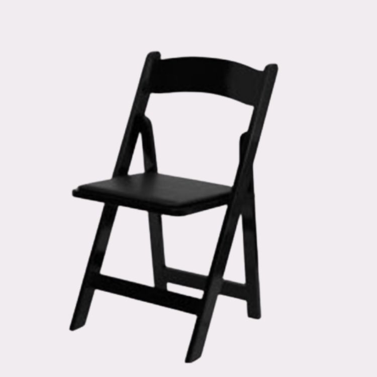 Black Padded Resin Folding Chair
