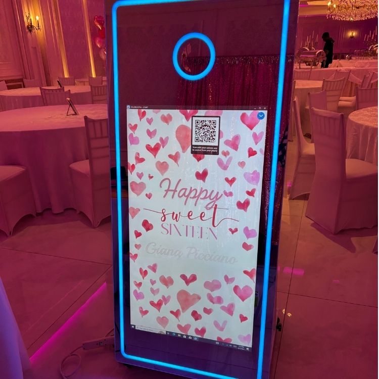 Magic Mirror Photo Booth Rental at El Carib in Brooklyn for Sweet Sixteen Party