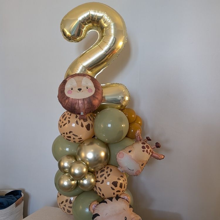 Safari Themed Balloon Number Marquee Centerpiece
