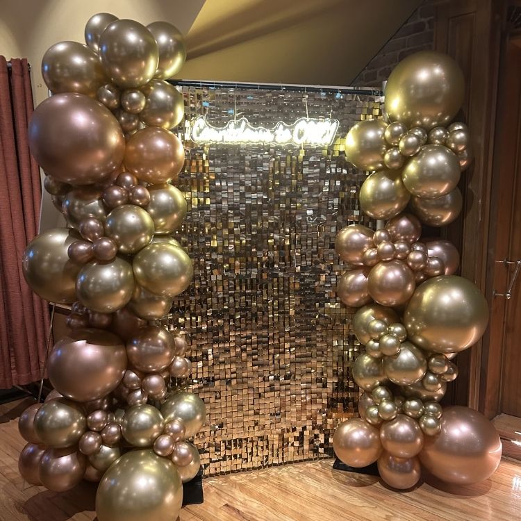 Shimmer wall premium backdrop with Balloon Garland
