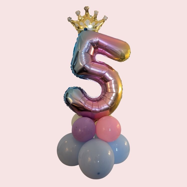 Balloon Number Centerpiece for 5 Year Old Birthday Party