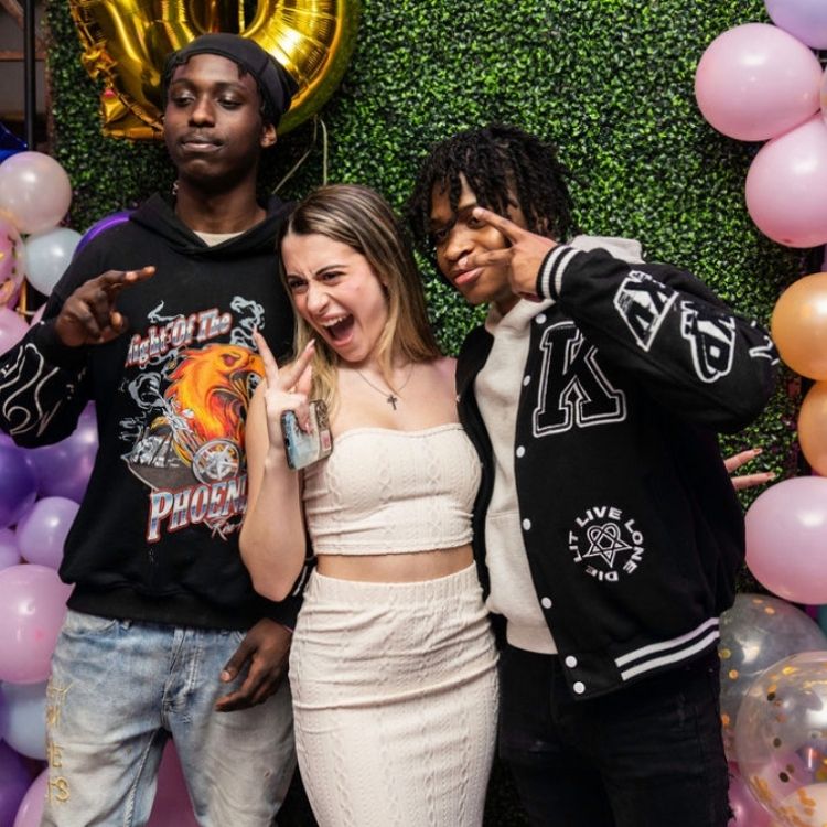 Sweet Sixteen Grass Wall Backdrop with Balloon Garland