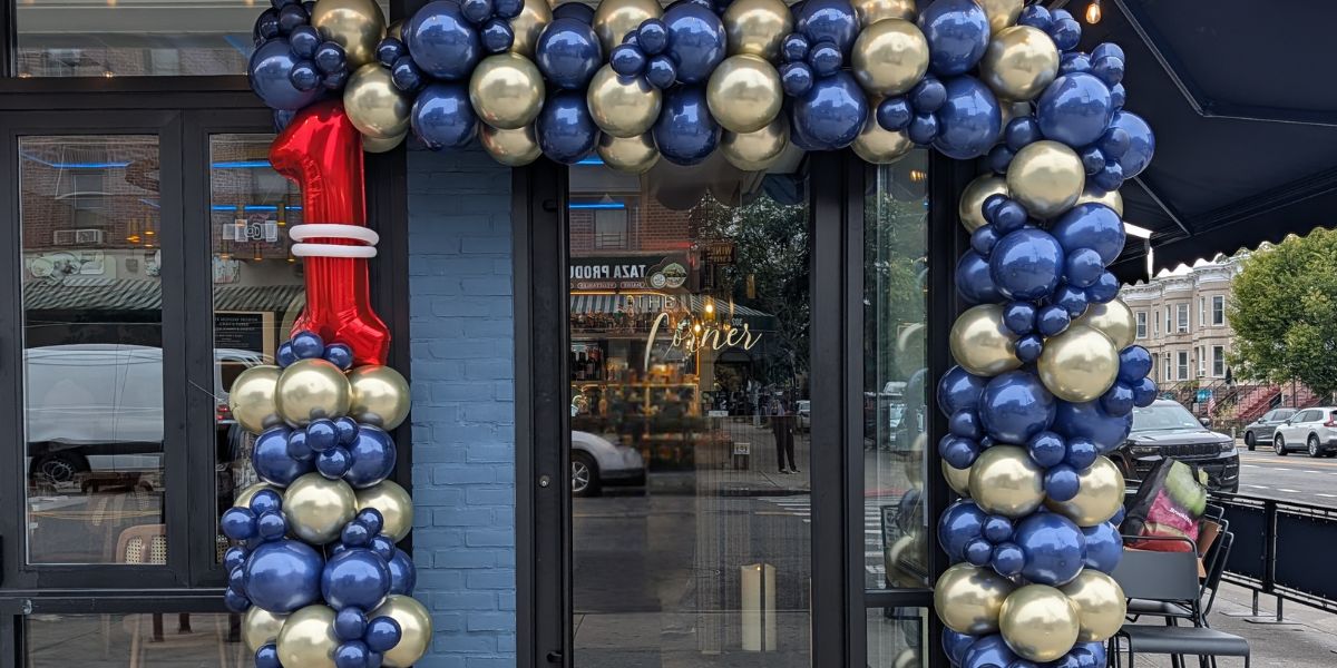 Balloon Decor Custom Arch at the Corner Restaurant in Brooklyn NYC